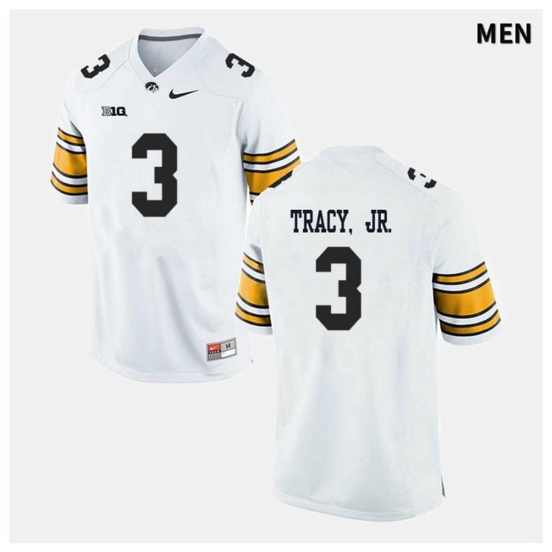 Men's Iowa Hawkeyes NCAA #3 Tyrone Tracy Jr White Authentic Nike Alumni Stitched College Football Jersey EZ34H15BH